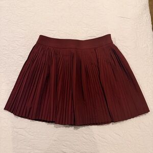 Old Navy Burgundy Pleated Mini Skirt